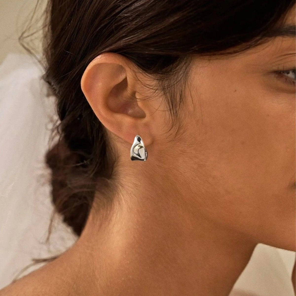 Chunky Silber Geometrische Ohrringe | Shop Nory