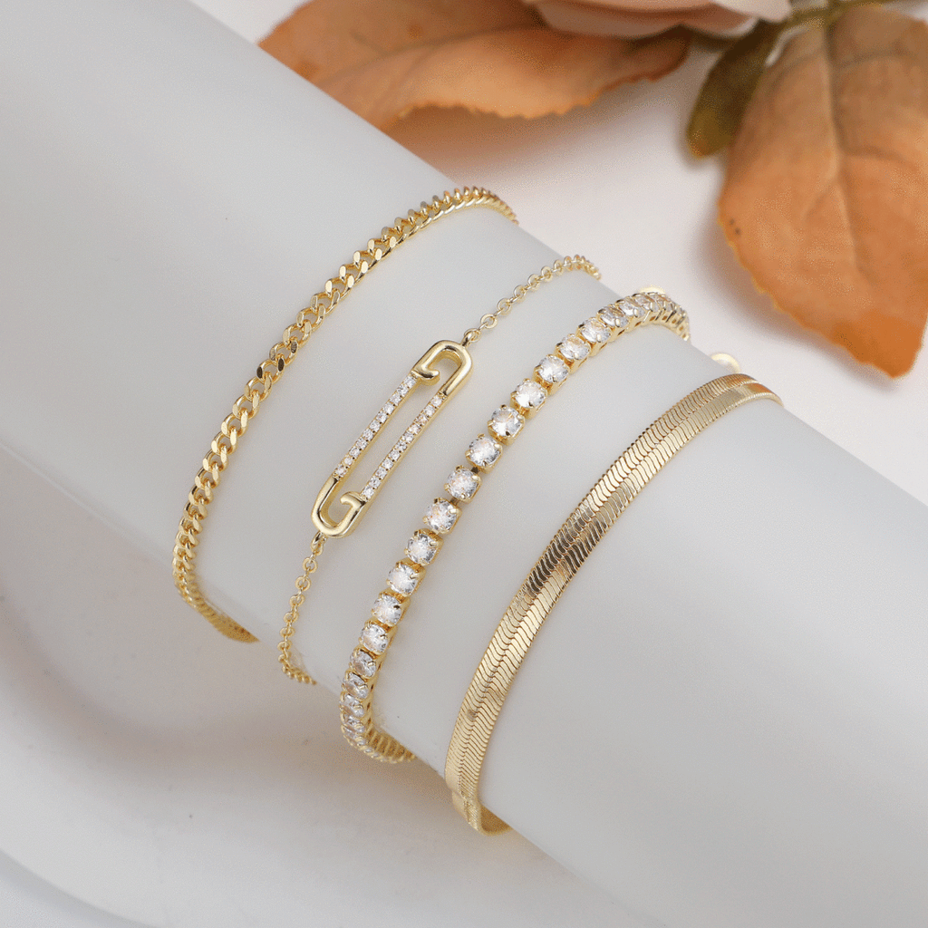 Zierliche CZ Gold Armbänder | Shop Nory