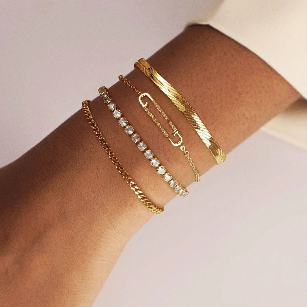 Zierliche CZ Gold Armbänder | Shop Nory