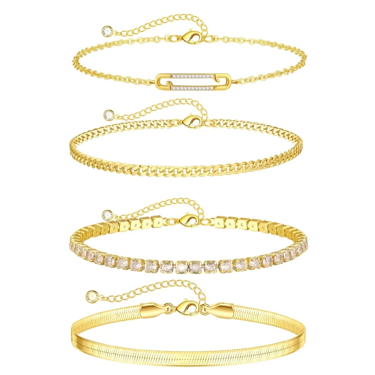 Zierliche CZ Gold Armbänder | Shop Nory