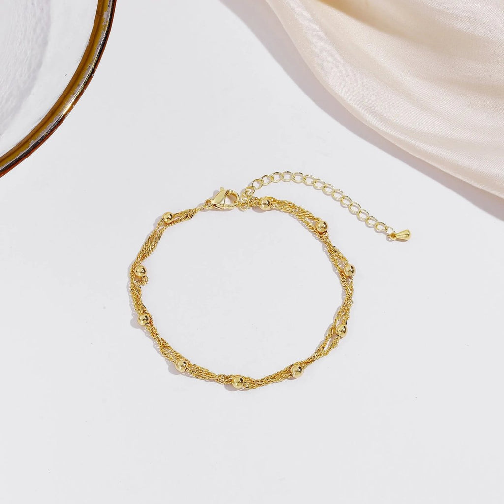Zarte Goldperlenarmbänder | Shop Nory