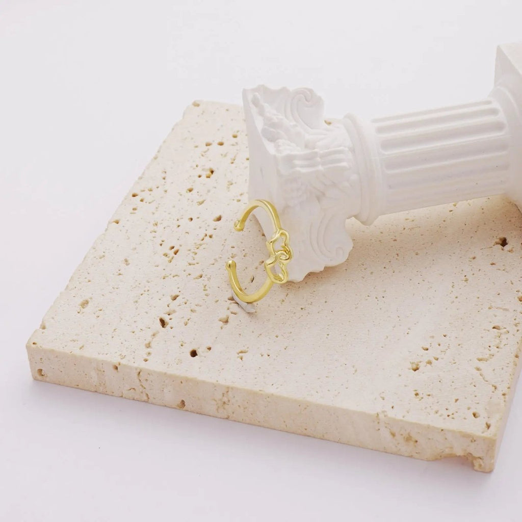 Zarte Gold Herz Stapelbare Ringe | Shop Nory