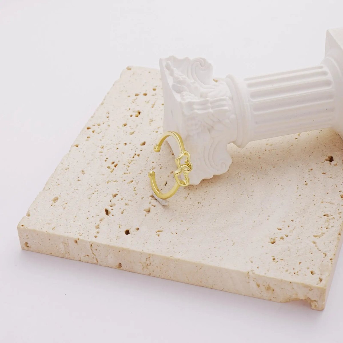 Zarte Gold Herz Stapelbare Ringe | Shop Nory