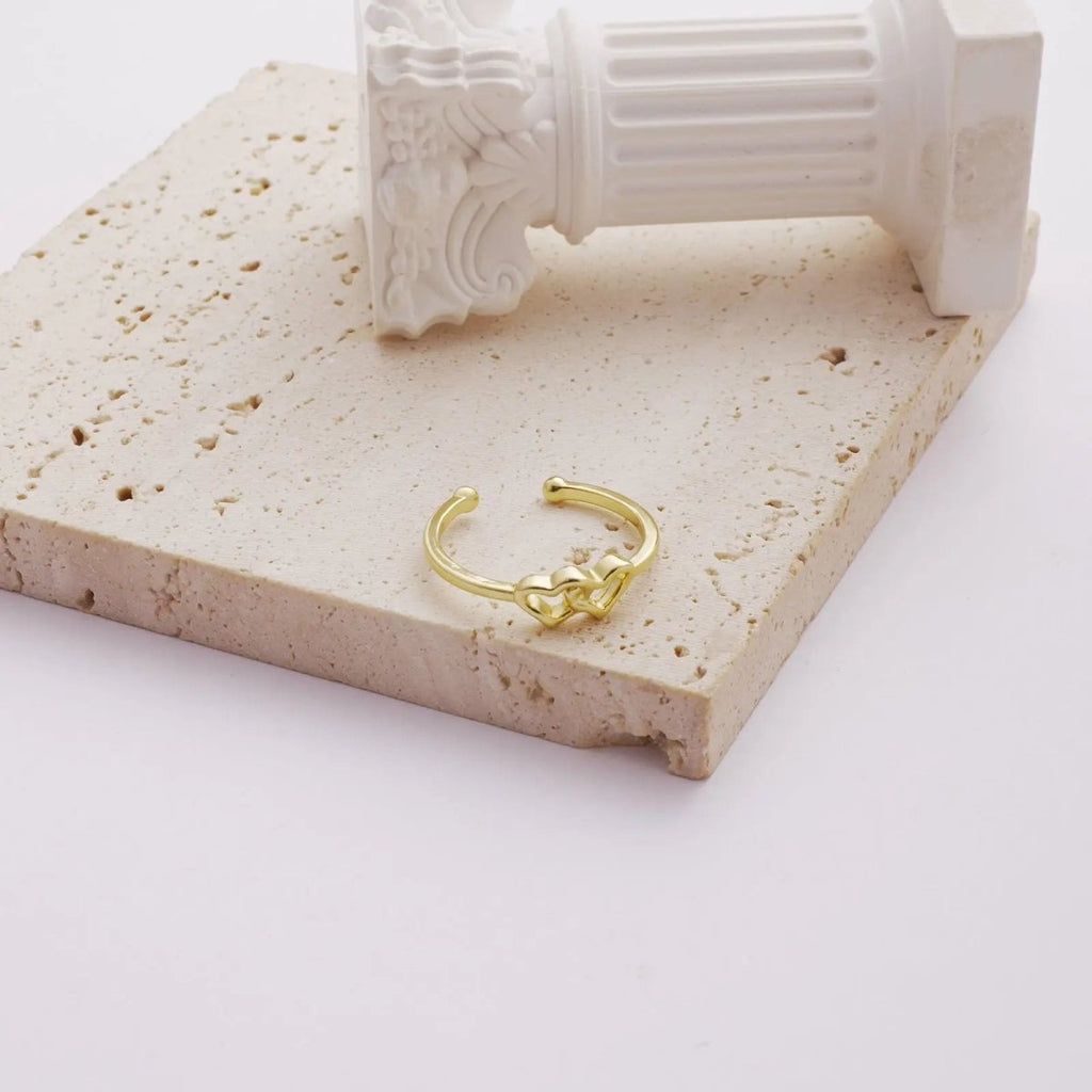 Zarte Gold Herz Stapelbare Ringe | Shop Nory
