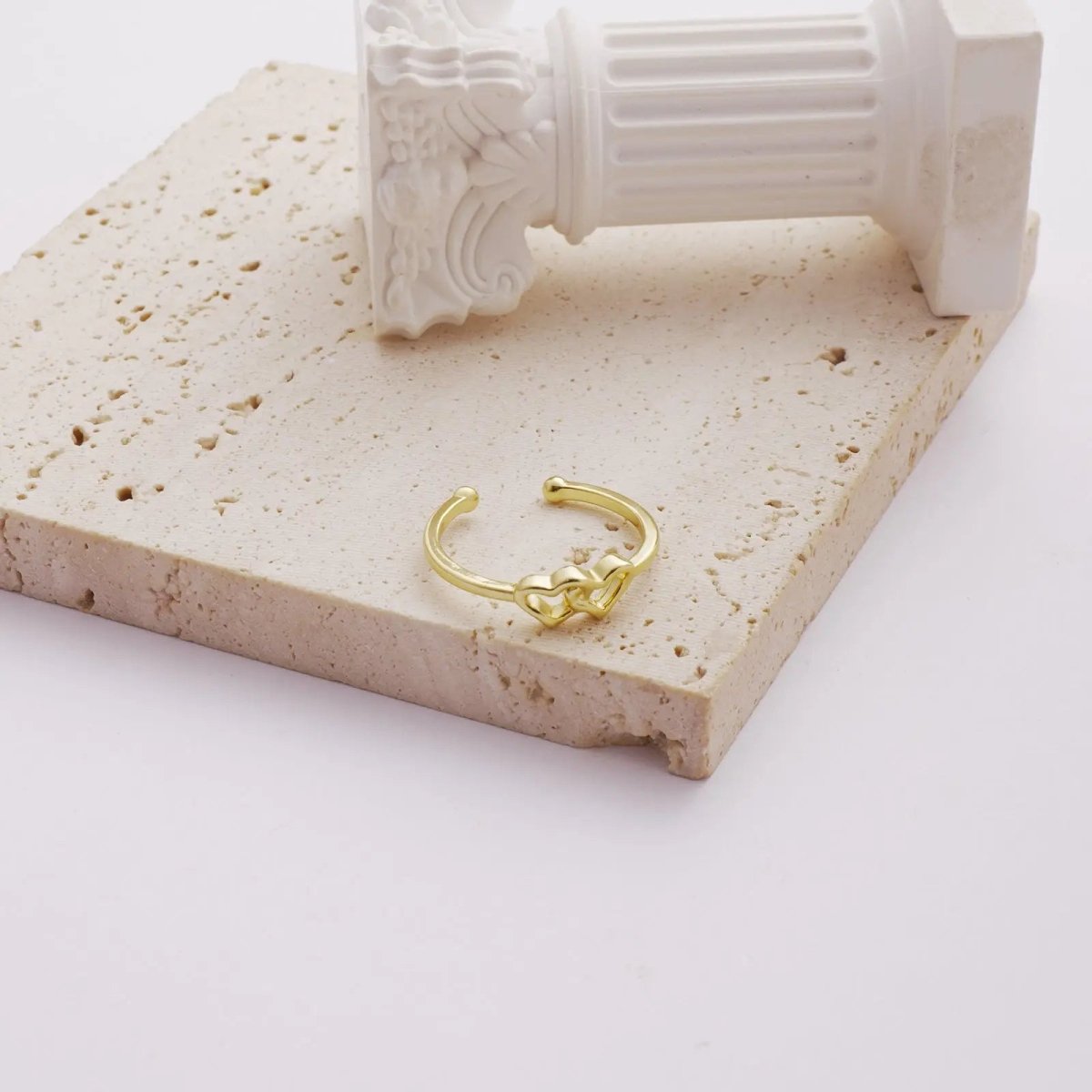 Zarte Gold Herz Stapelbare Ringe | Shop Nory
