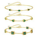 Zierliche grüne CZ-Armband-Stapel | Shop Nory