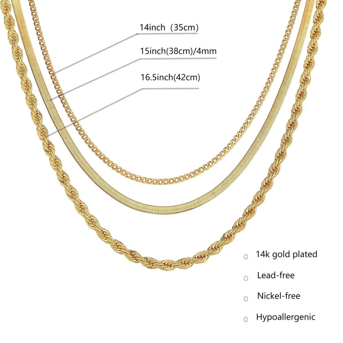 Zarte geschichtete Cuba Twist Halsketten | Shop Nory