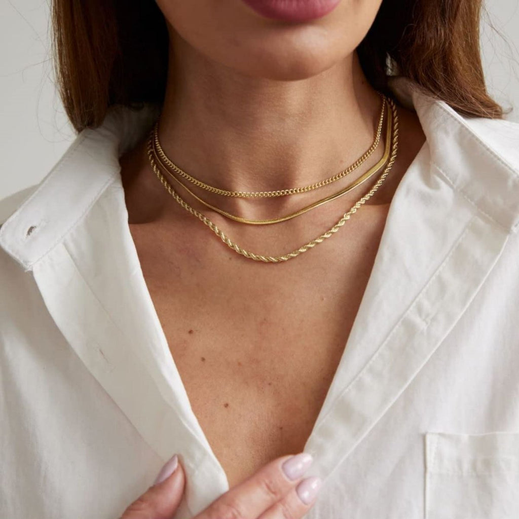 Zarte geschichtete Cuba Twist Halsketten | Shop Nory