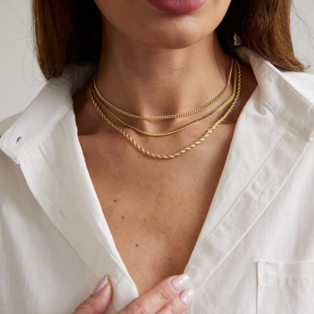Zarte geschichtete Cuba Twist Halsketten | Shop Nory