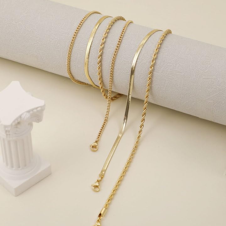 Zarte geschichtete Cuba Twist Halsketten | Shop Nory