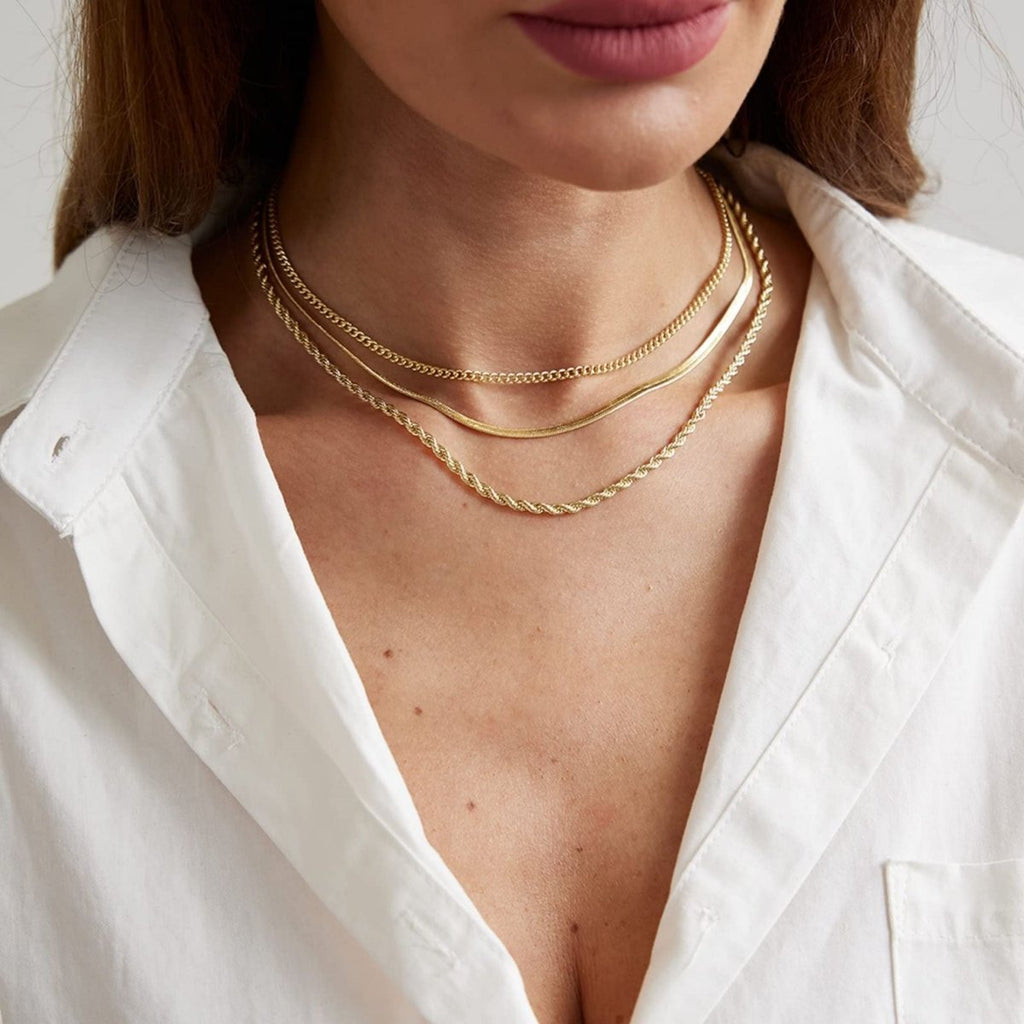 Zarte geschichtete Cuba Twist Halsketten | Shop Nory