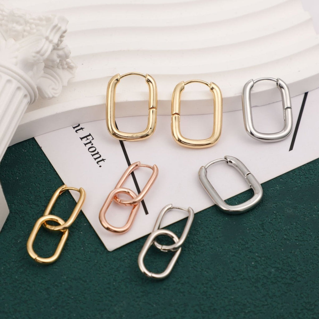 Zarte Paperclip Huggie Hoop Ohrringe | Shop Nory