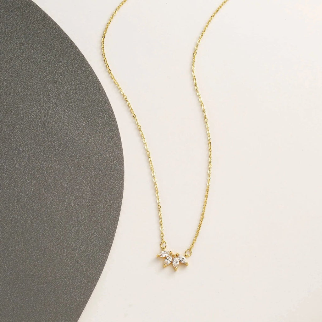 Diamant Blatt Blumen Halsketten | Shop Nory