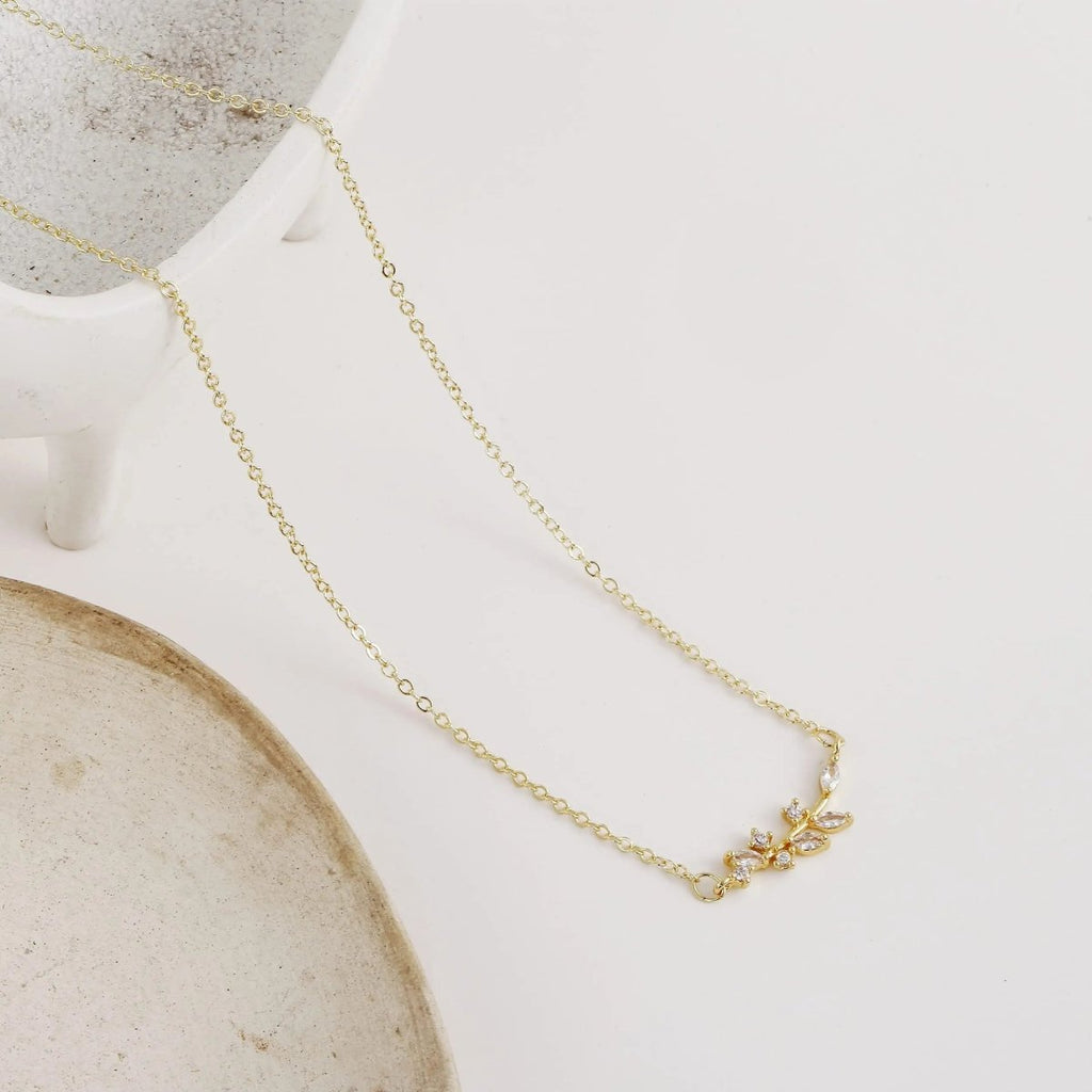 Diamant Blatt Blumen Halsketten | Shop Nory