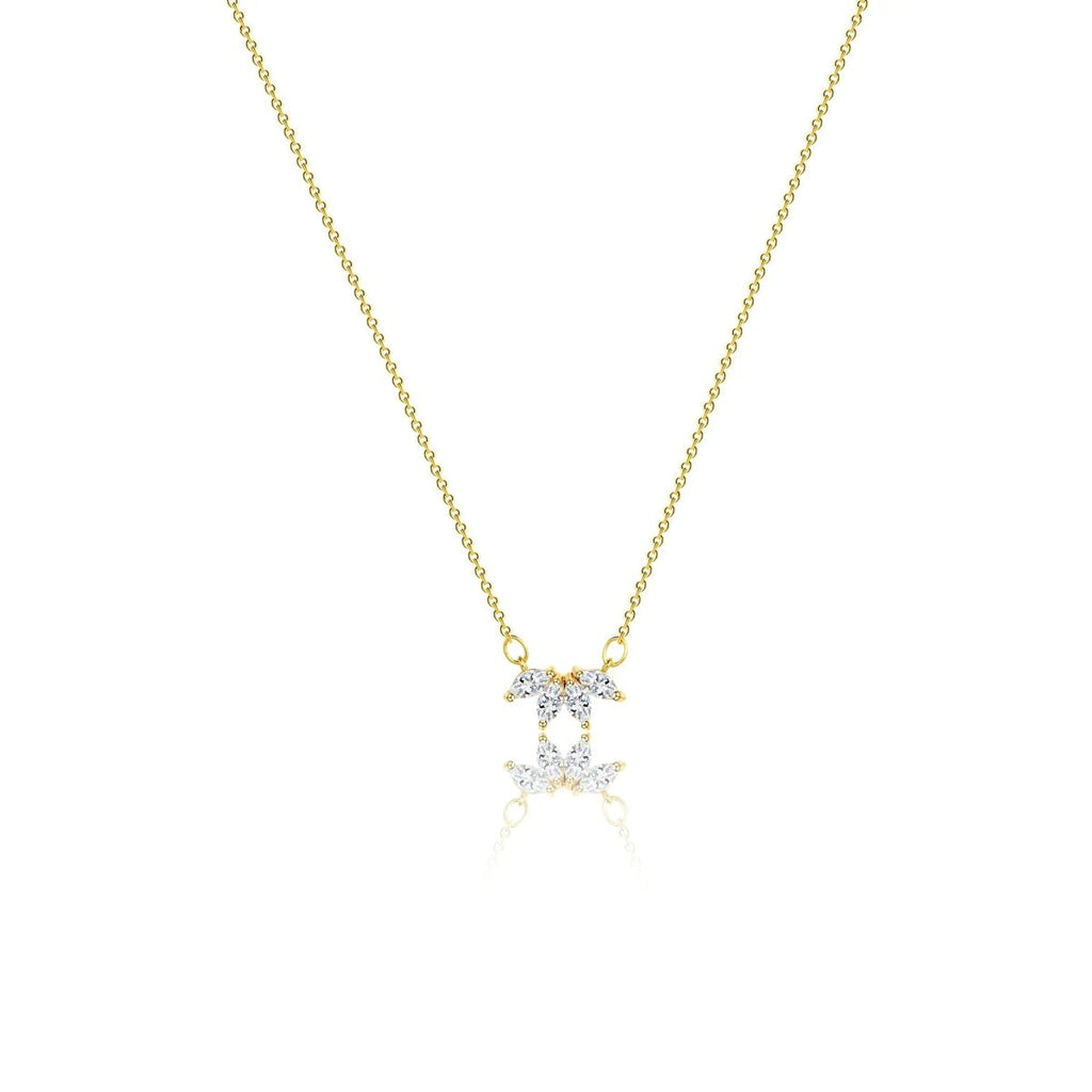 Diamant Blatt Blumen Halsketten | Shop Nory