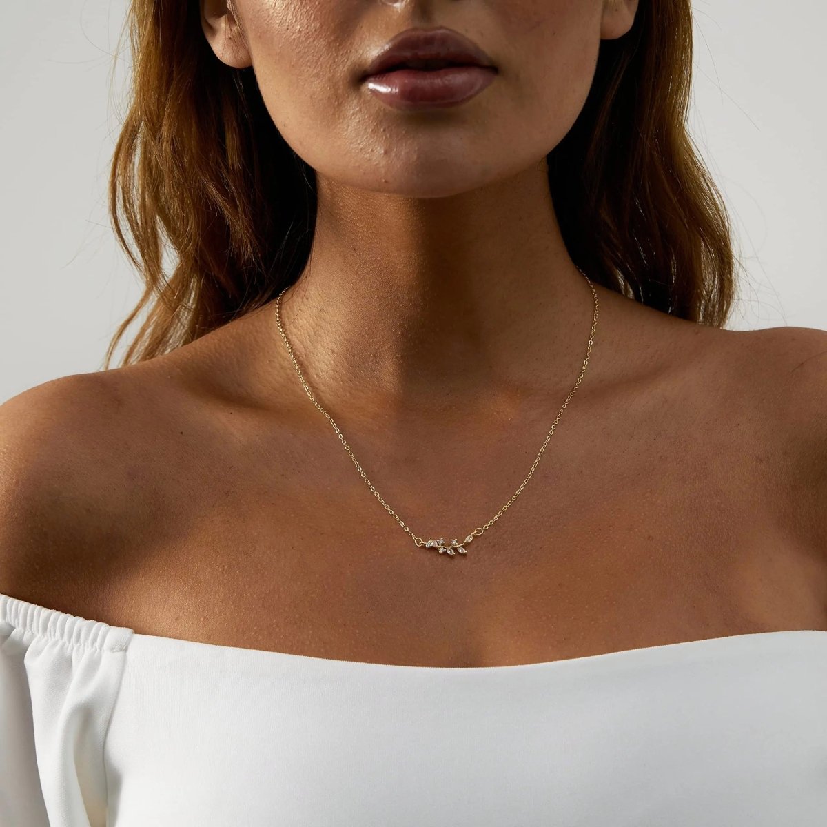 Diamant Blatt Blumen Halsketten | Shop Nory