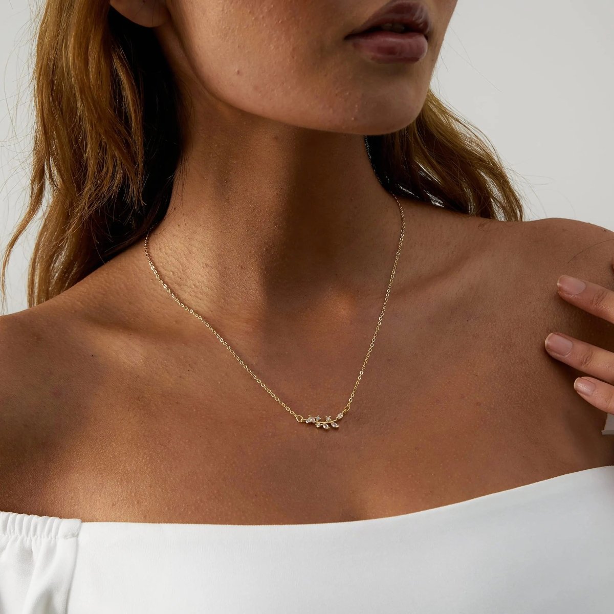 Diamant Blatt Blumen Halsketten | Shop Nory