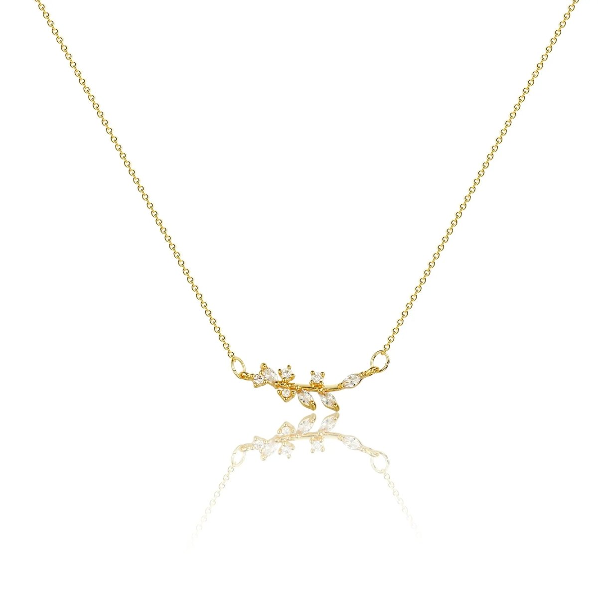 Diamant Blatt Blumen Halsketten | Shop Nory