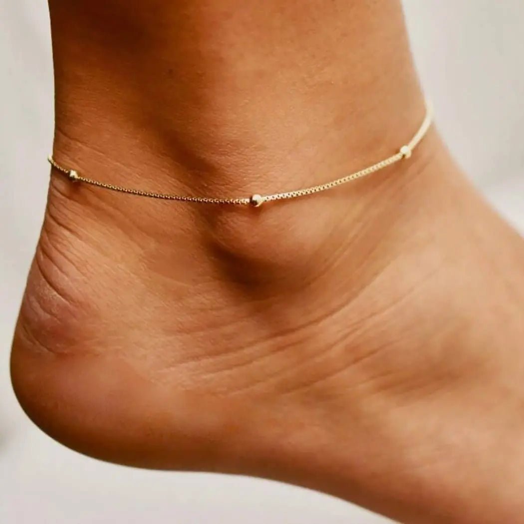 Goldene Perlen Fußkettchen | Shop Nory
