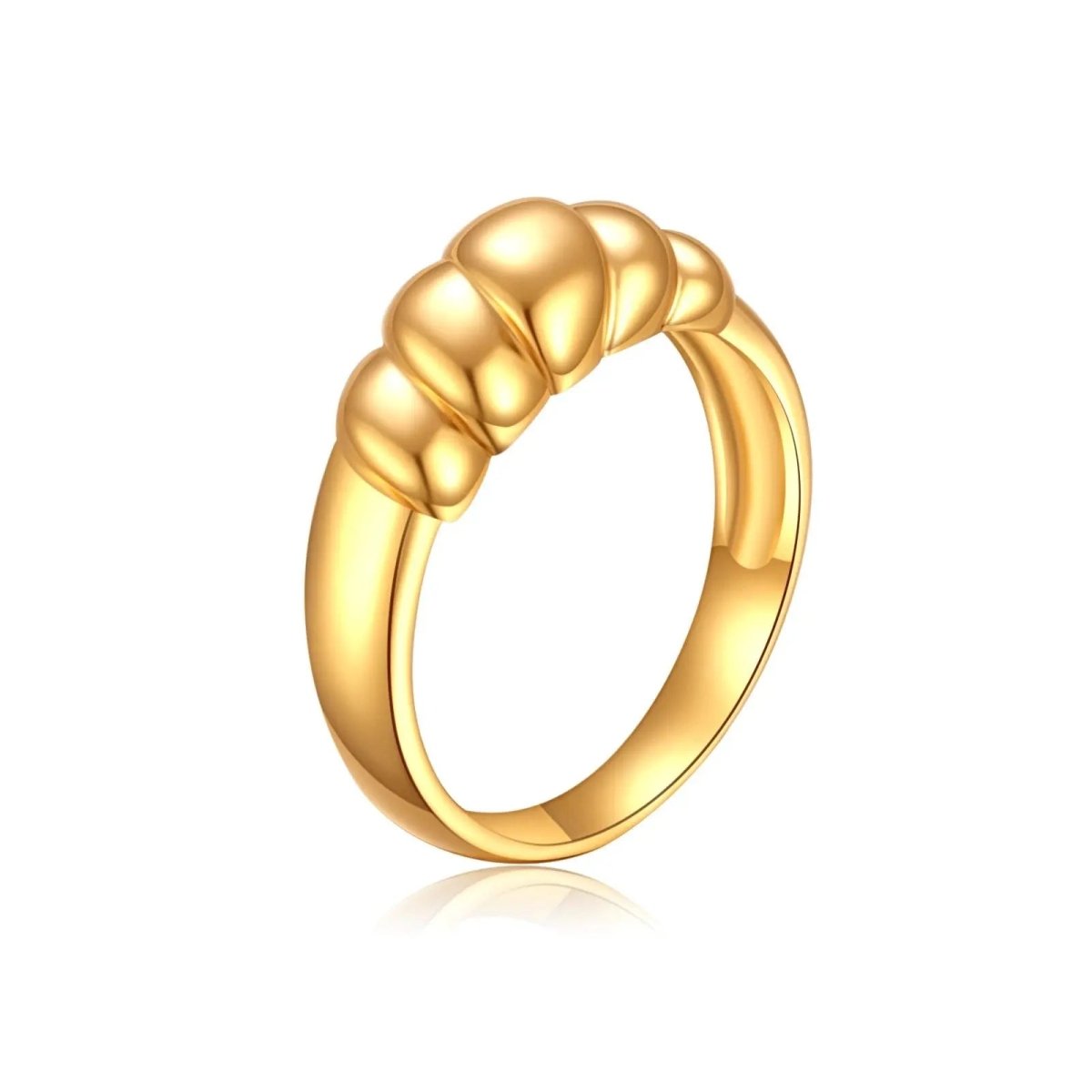 Gold Croissant-Dome-Ringe Größe 6 bis 9 | Shop Nory