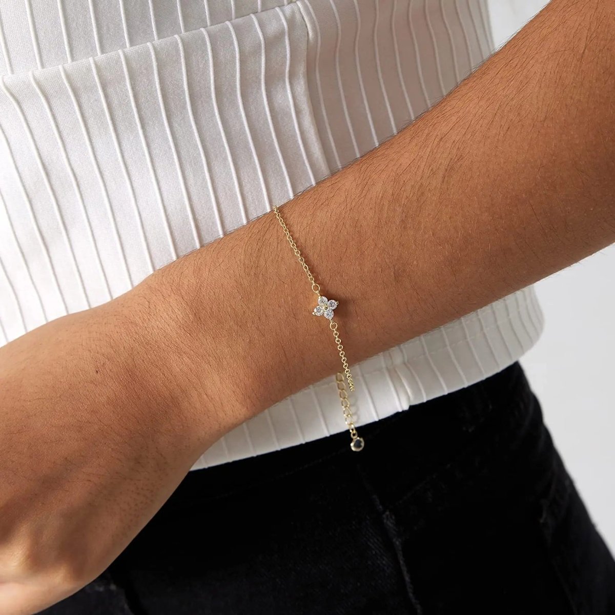 Gold CZ Blumen Armbänder | Shop Nory