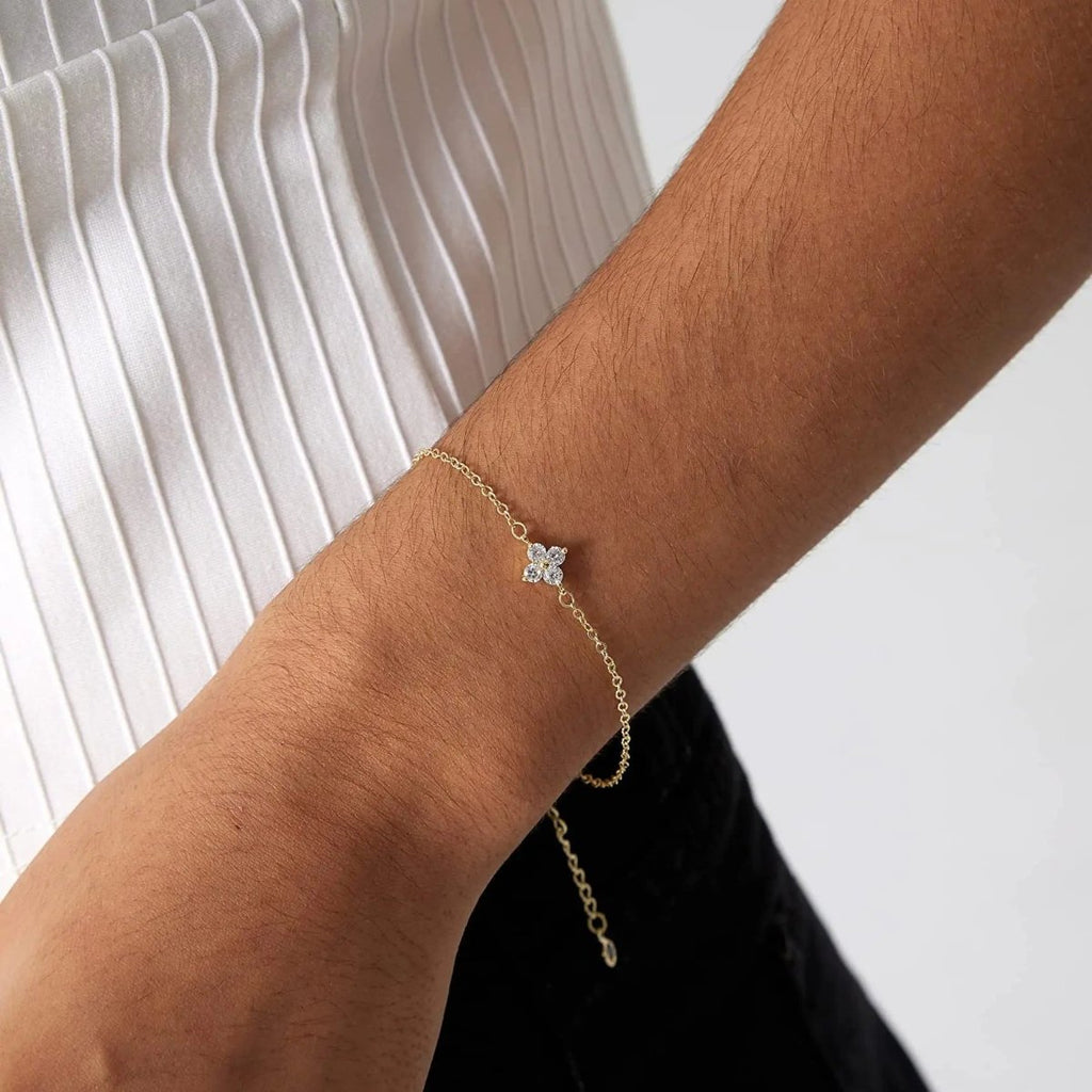 Gold CZ Blumen Armbänder | Shop Nory