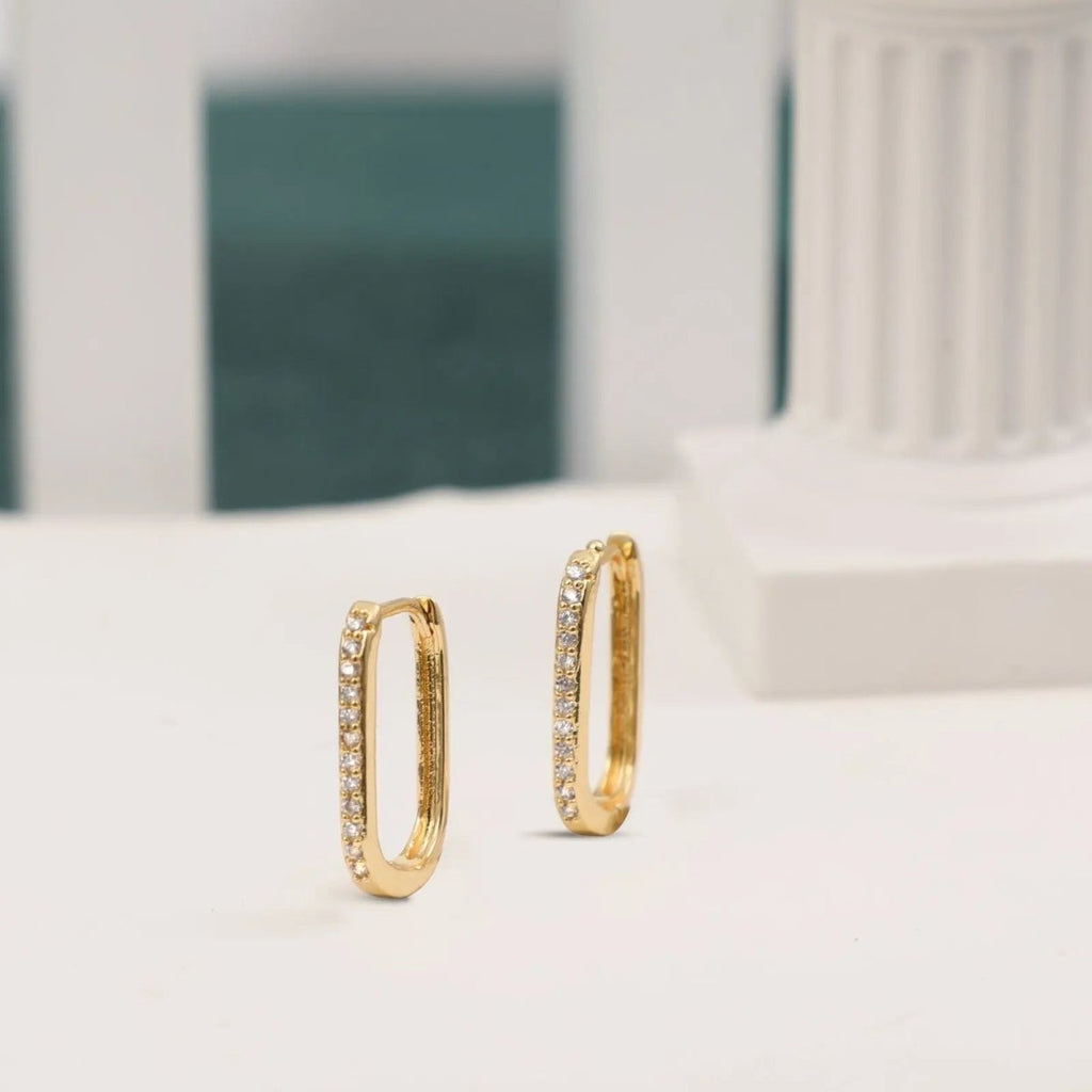Gold CZ Huggie Hoop Ohrringe | Shop Nory