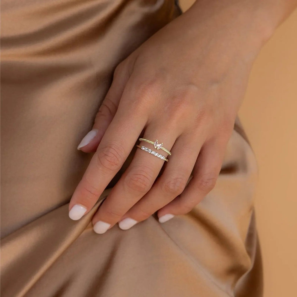 Gold CZ Stapelringe | Shop Nory