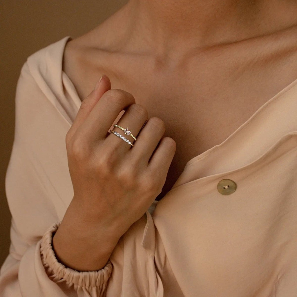 Gold CZ Stapelringe | Shop Nory
