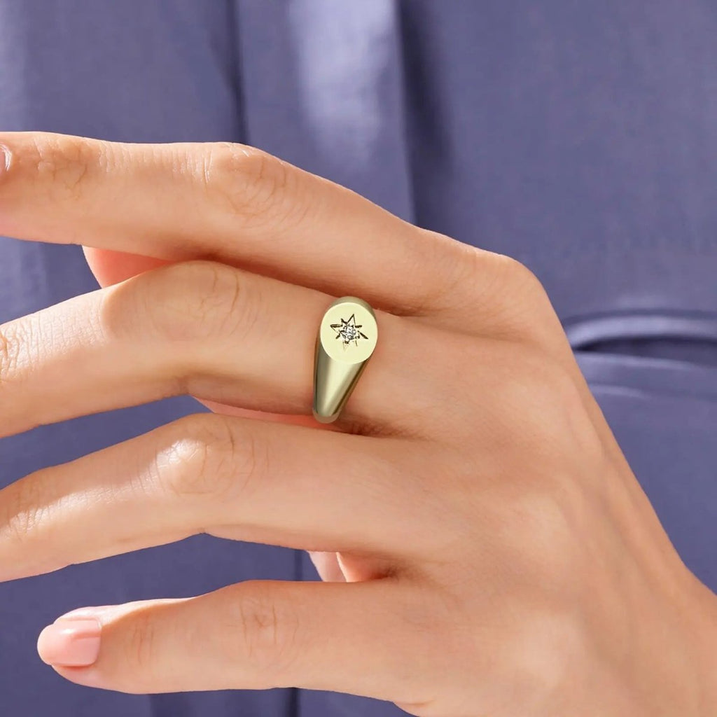 Gold gravierte Ringe mit Blume Größe 6 bis 9 | Shop Nory