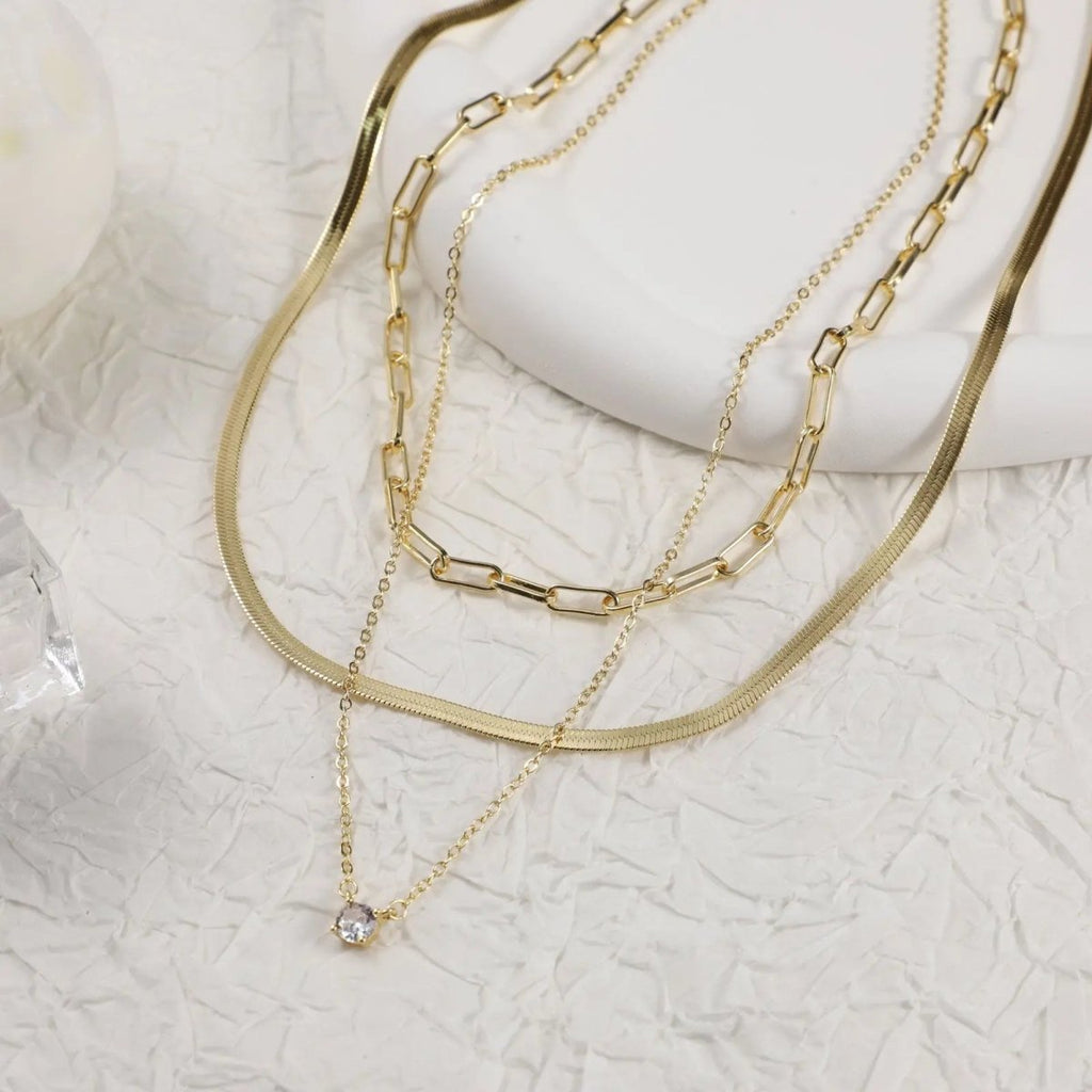 Gold Filled cubic Zirkonia Halsketten | Shop Nory