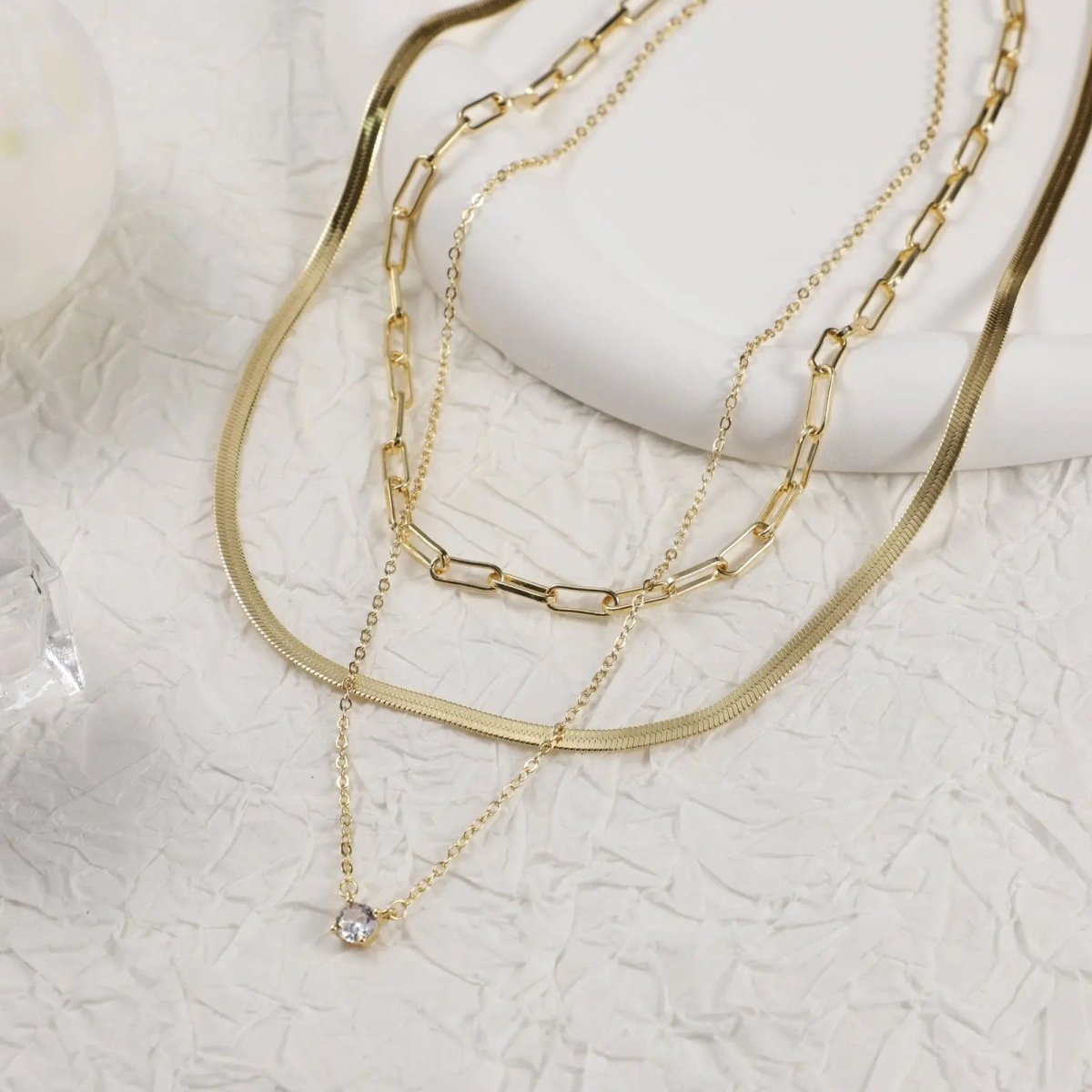 Gold Filled cubic Zirkonia Halsketten | Shop Nory