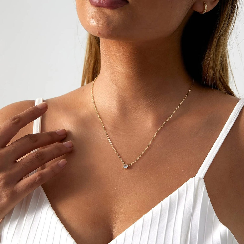 Gold Filled cubic Zirkonia Halsketten | Shop Nory