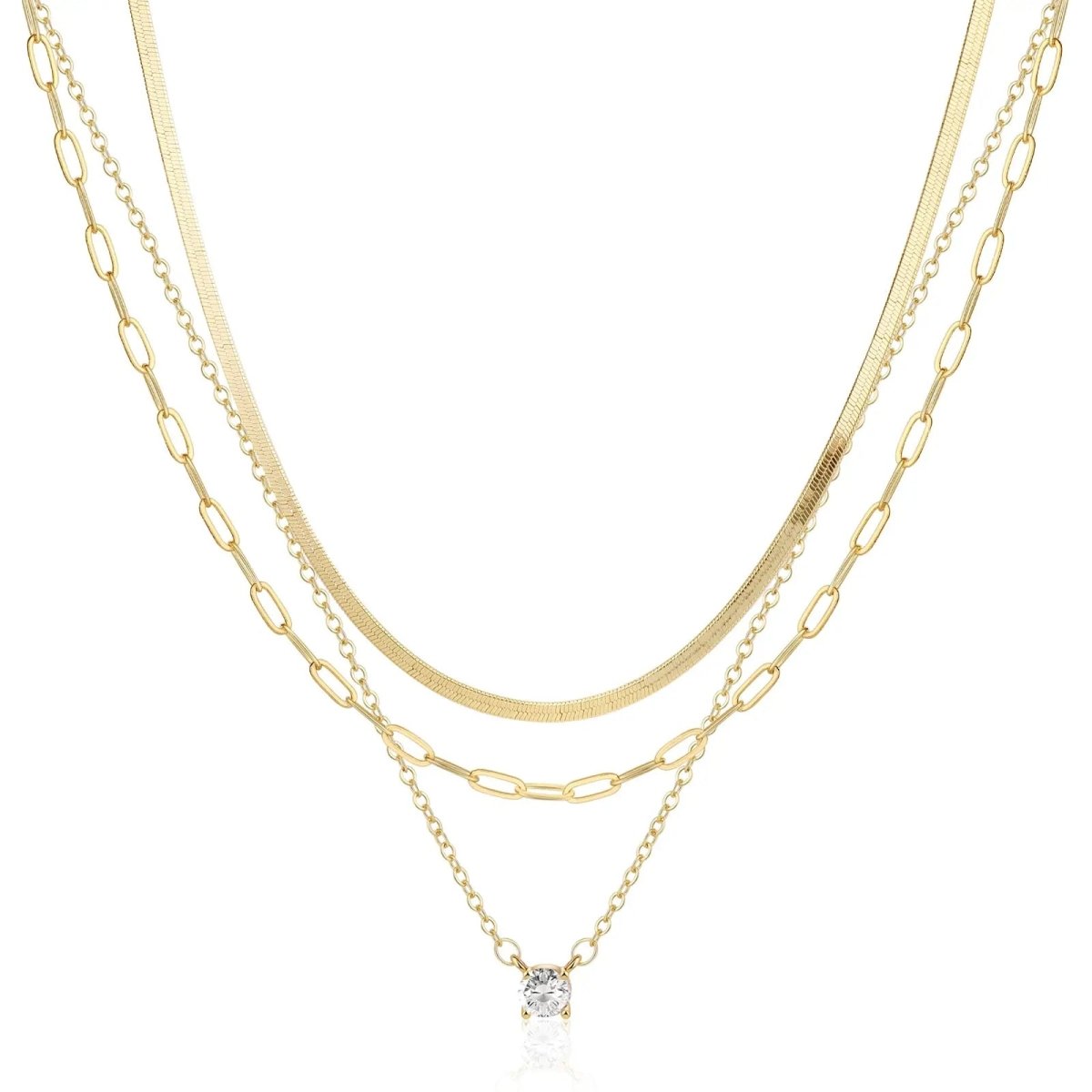 Gold Filled cubic Zirkonia Halsketten | Shop Nory