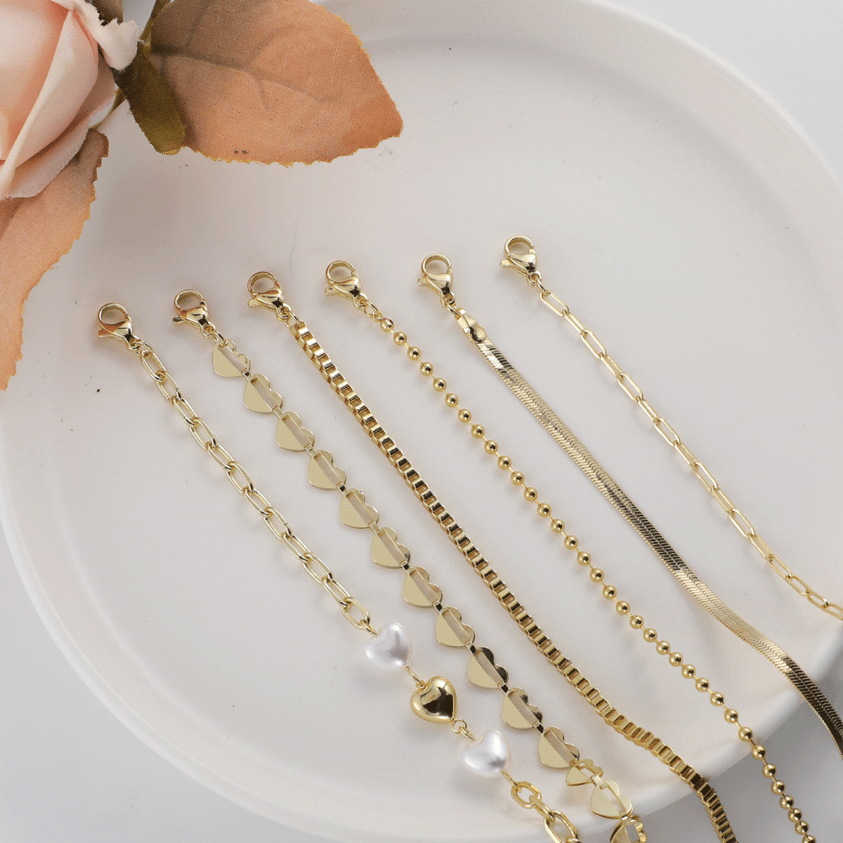 Gold Beschichtete Armbänder Stapel | Shop Nory
