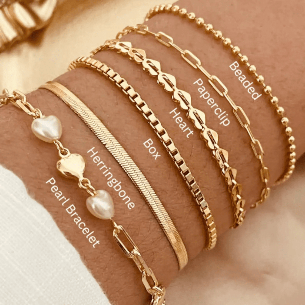 Gold Beschichtete Armbänder Stapel | Shop Nory