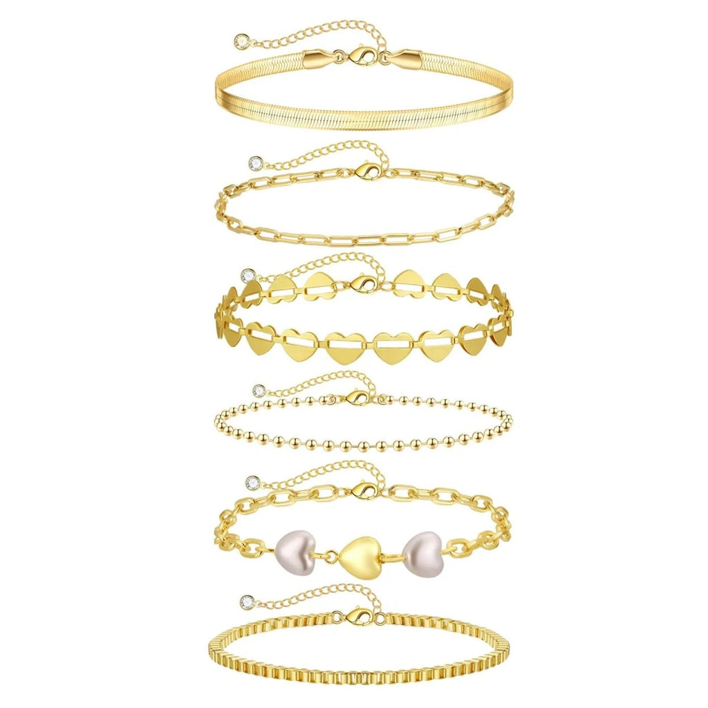 Gold Beschichtete Armbänder Stapel | Shop Nory