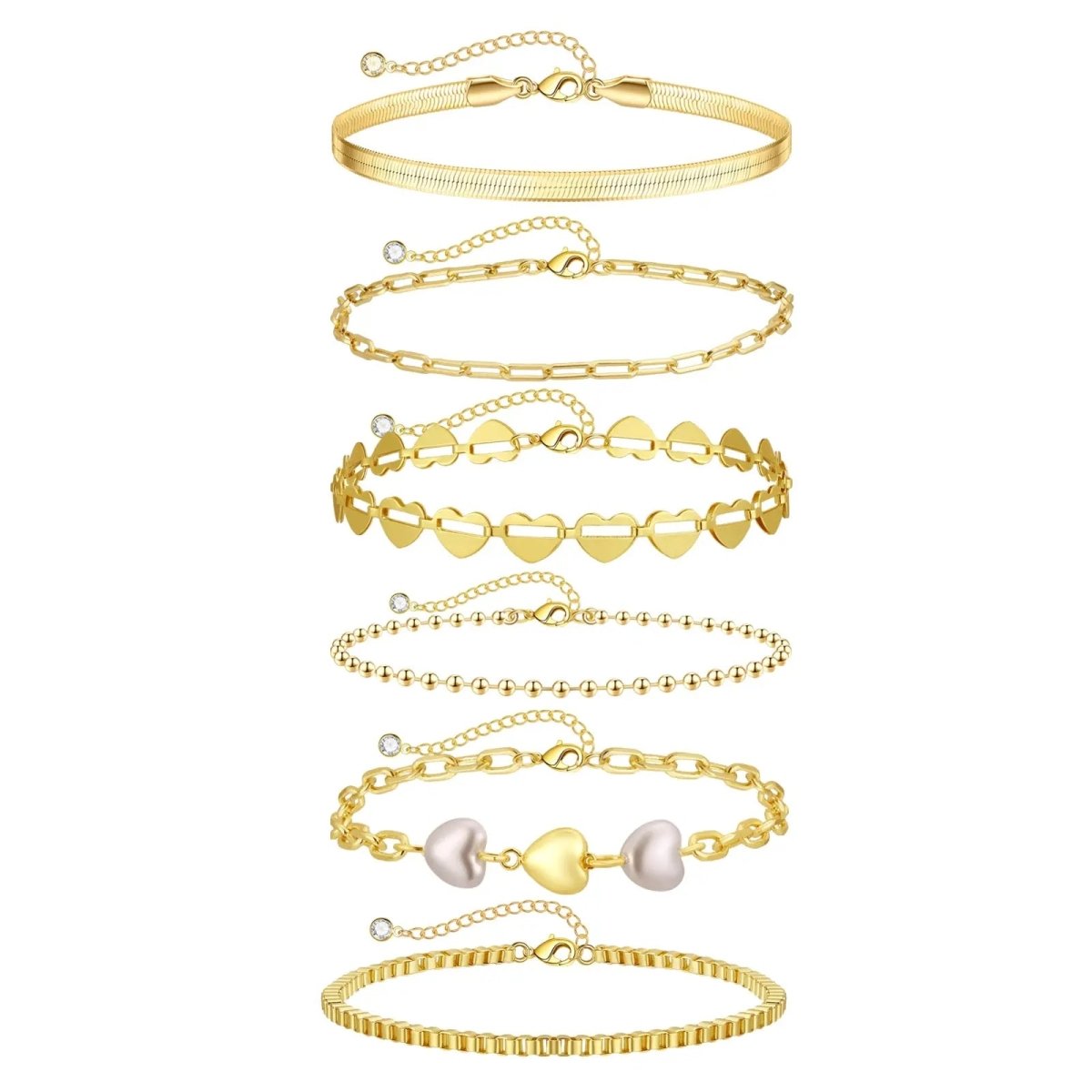 Gold Beschichtete Armbänder Stapel | Shop Nory
