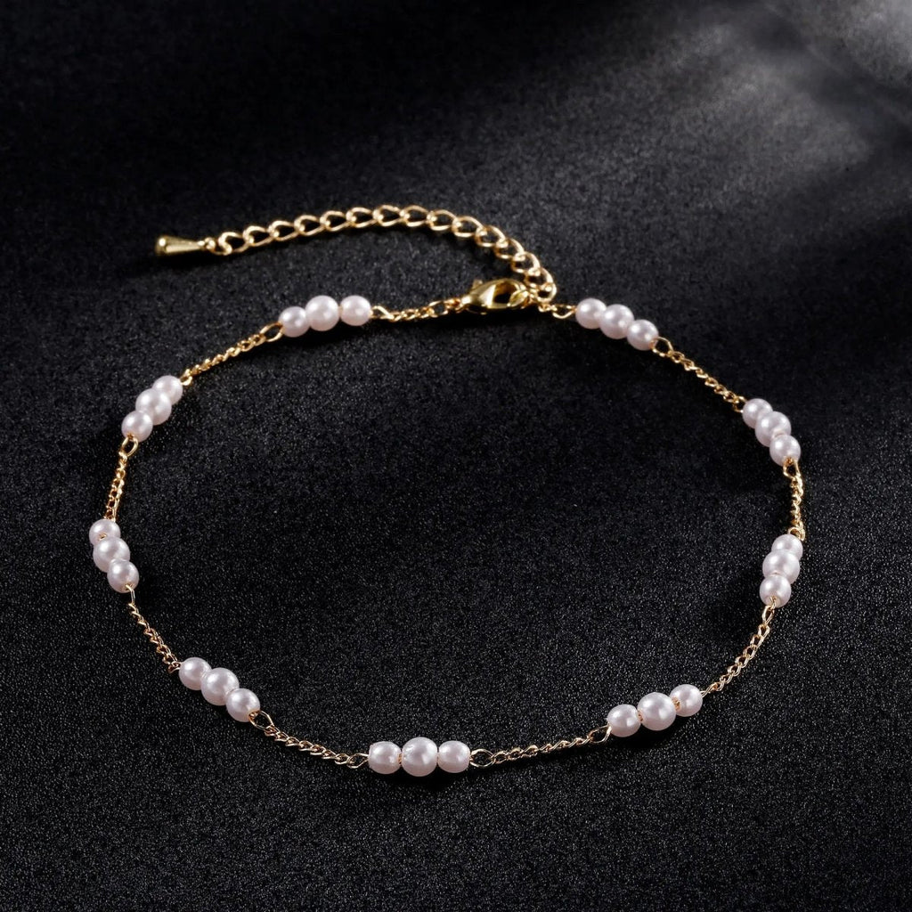 Goldene Perlen-Anklett-Armbänder Strand | Shop Nory