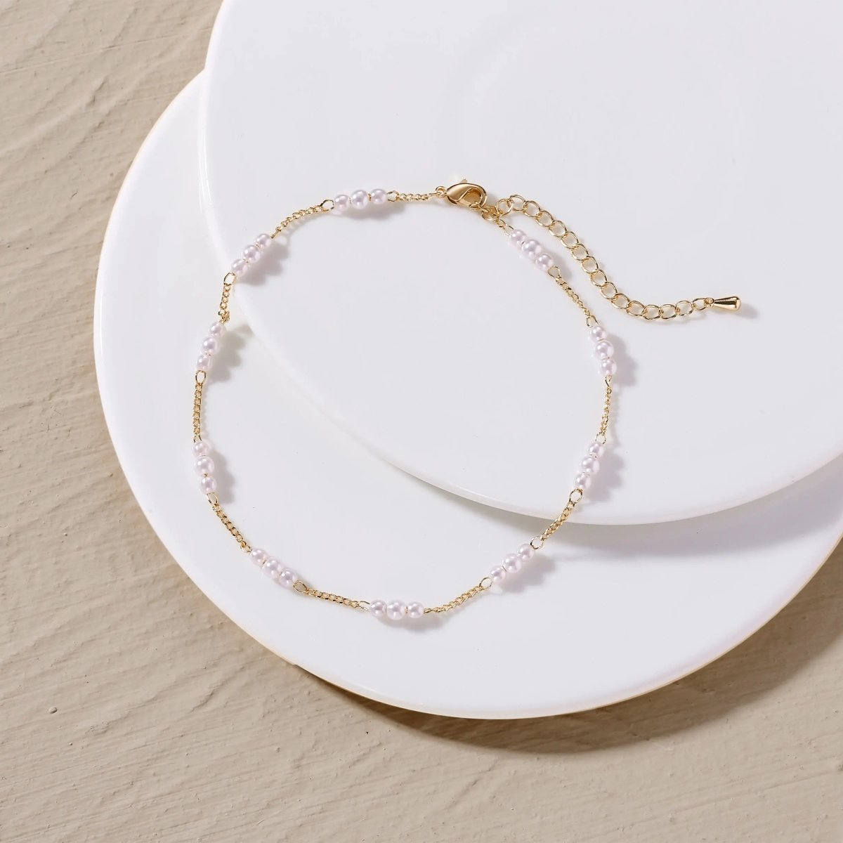 Goldene Perlen-Anklett-Armbänder Strand | Shop Nory