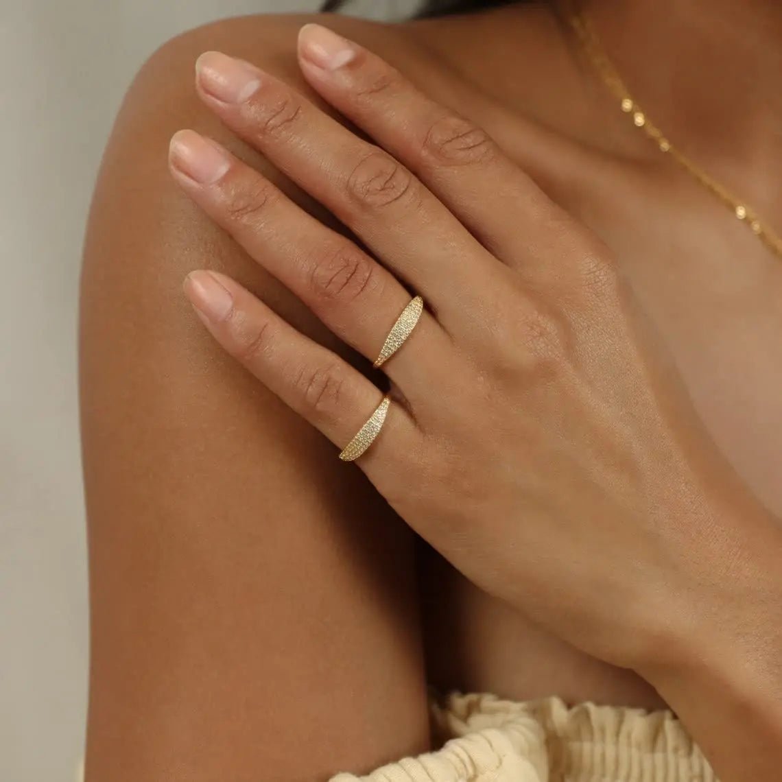 Gold Funken CZ Ringe Größe 6 bis 9 | Shop Nory