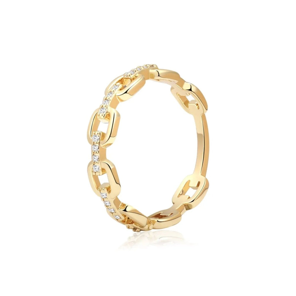 Gold Funkelnde Quadratische CZ Ringe | Shop Nory