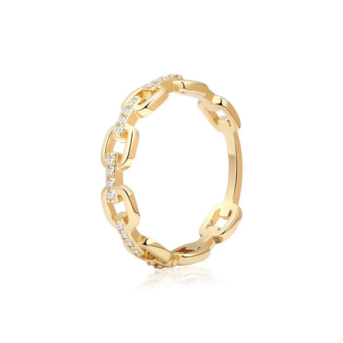 Gold Funkelnde Quadratische CZ Ringe | Shop Nory