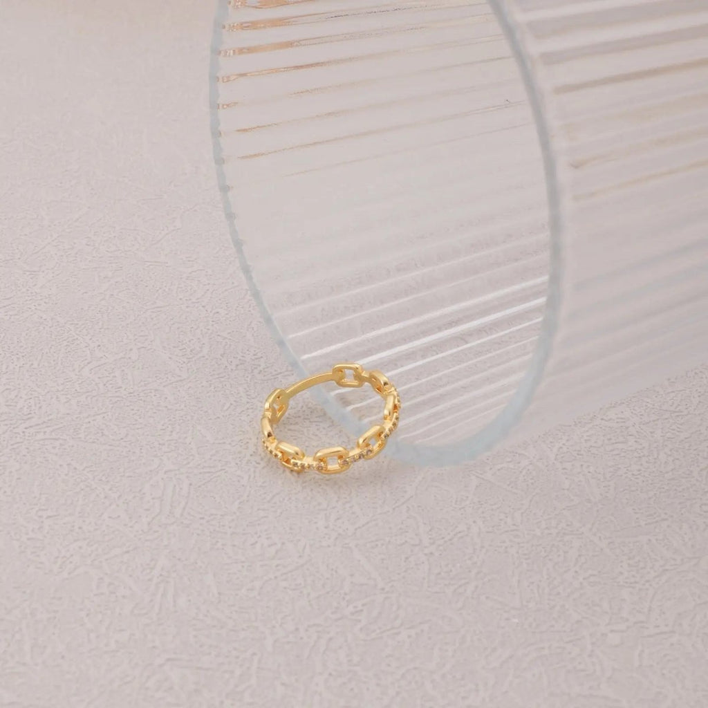 Gold Funkelnde Quadratische CZ Ringe | Shop Nory