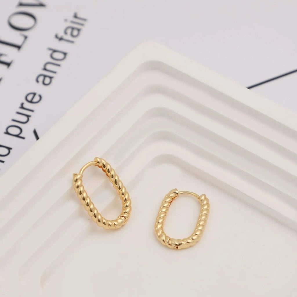 Gold gedrehte Seil Ohrringe | Shop Nory