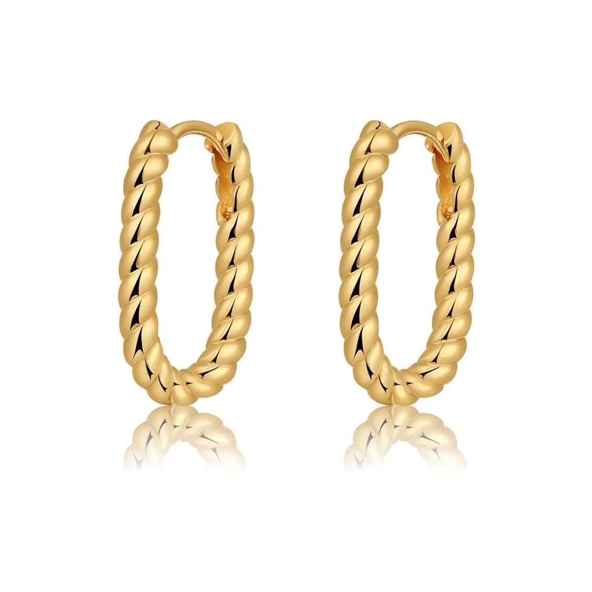 Gold gedrehte Seil Ohrringe | Shop Nory