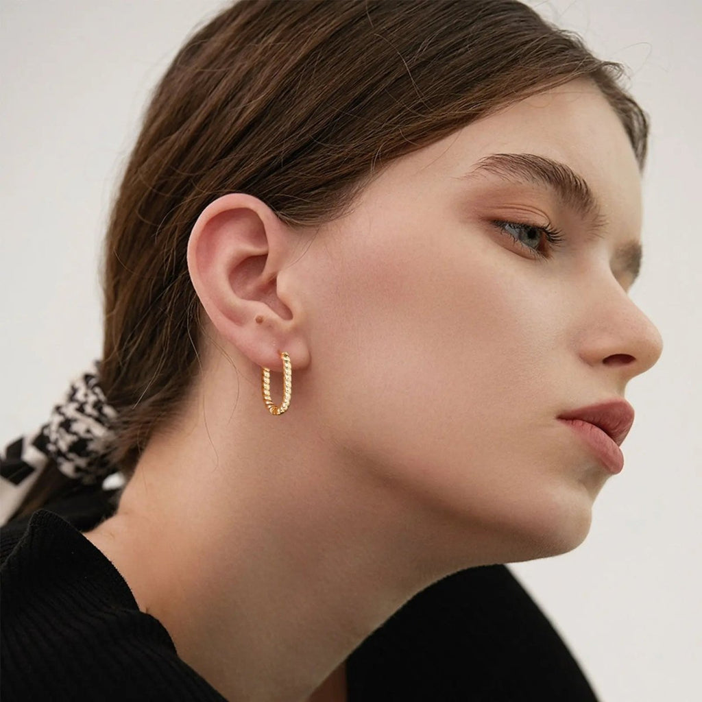 Gold gedrehte Seil Ohrringe | Shop Nory