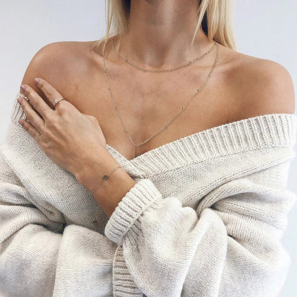 Gold Y-förmige zarte Halsketten | Shop Nory
