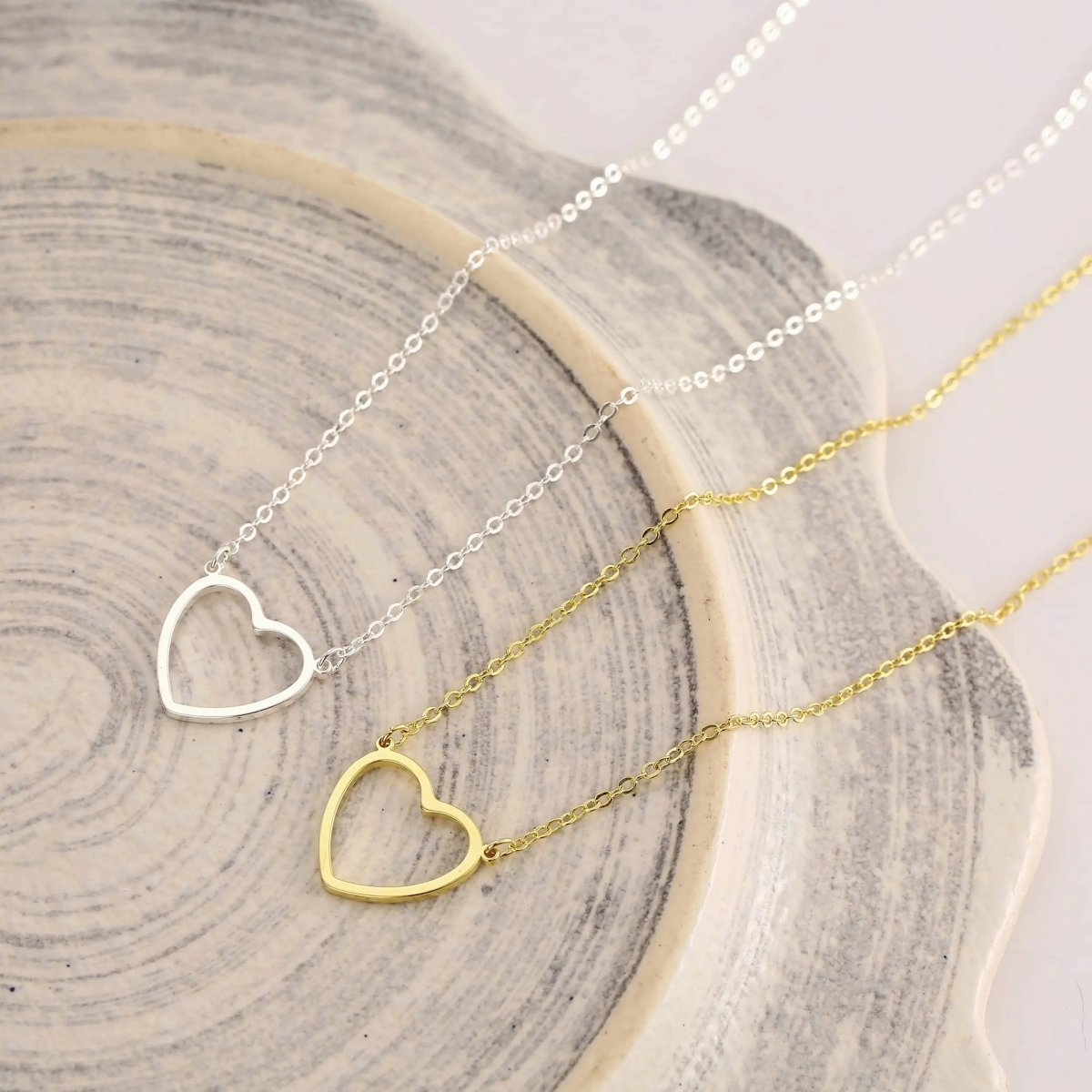 Gold/Silber Hohle Herz Halsketten | Shop Nory