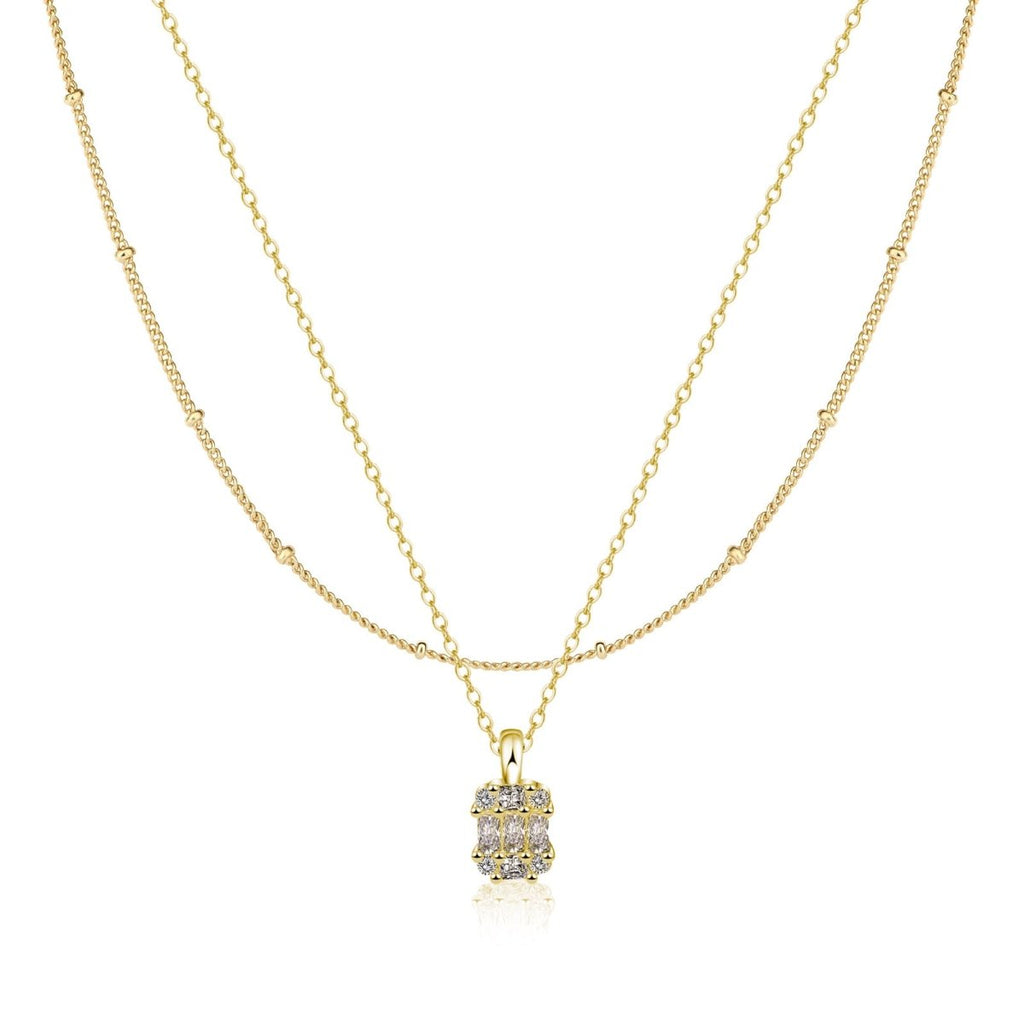 Große quadratische Diamant-Anhänger-Halsketten | Shop Nory